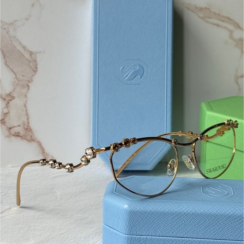 NEW Swarovski SK1015 Gold Crystal Eyeglasses Frames